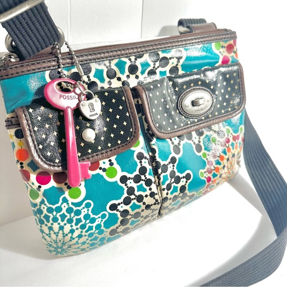 🍓Fossil Key-Per Print Crossbody Shoulder
Bag Boho Vibes Pink Key - Picture 1 of 8